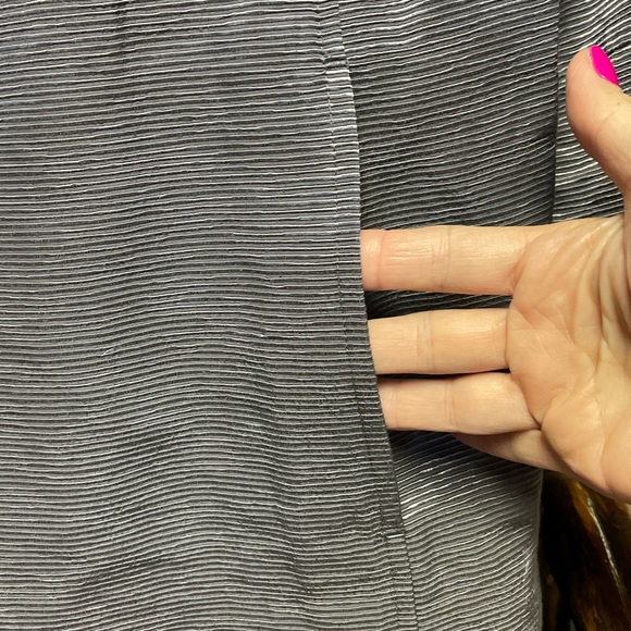 Eileen Fisher Blazer Womens Medium Gray Metallic Open Front Long 3/4 Sleeve - Picture 5 of 13